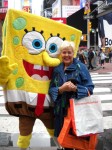 Barbara meets "Sponge Bob Squarepants" on Fifth Avenue