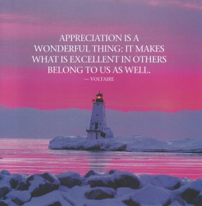 Appreciation is...